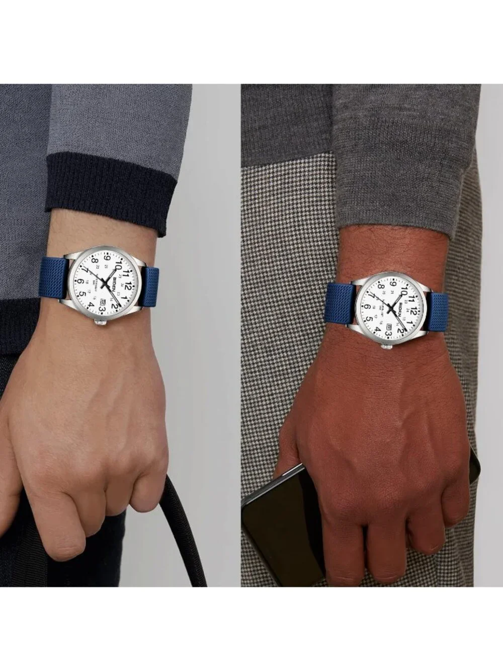 Men Blue White Analog Quartz Unisex Medical Professionals Waterproof Nurse Watch